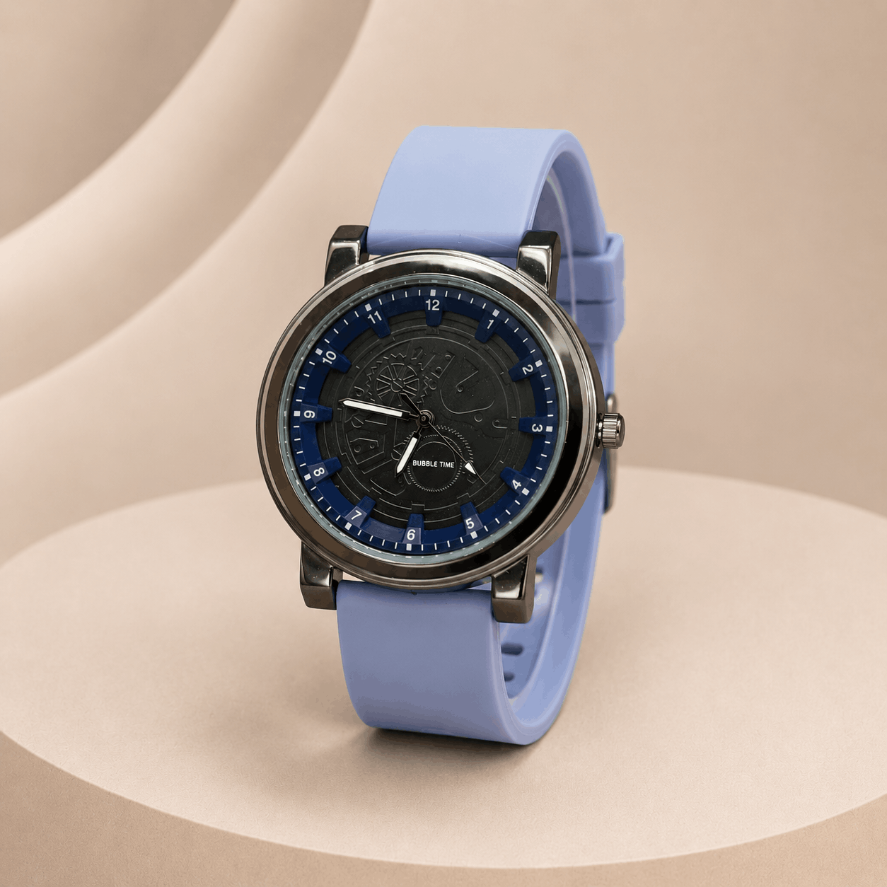 Bubble Time Blue Silicone Strap Watch