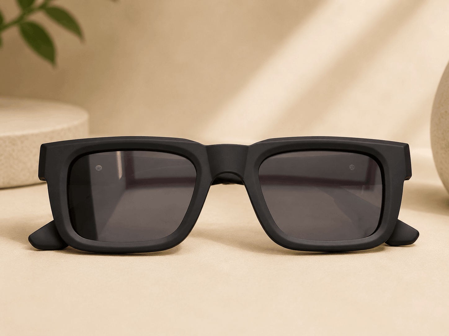 Classic Matte Black Square Sunglasses