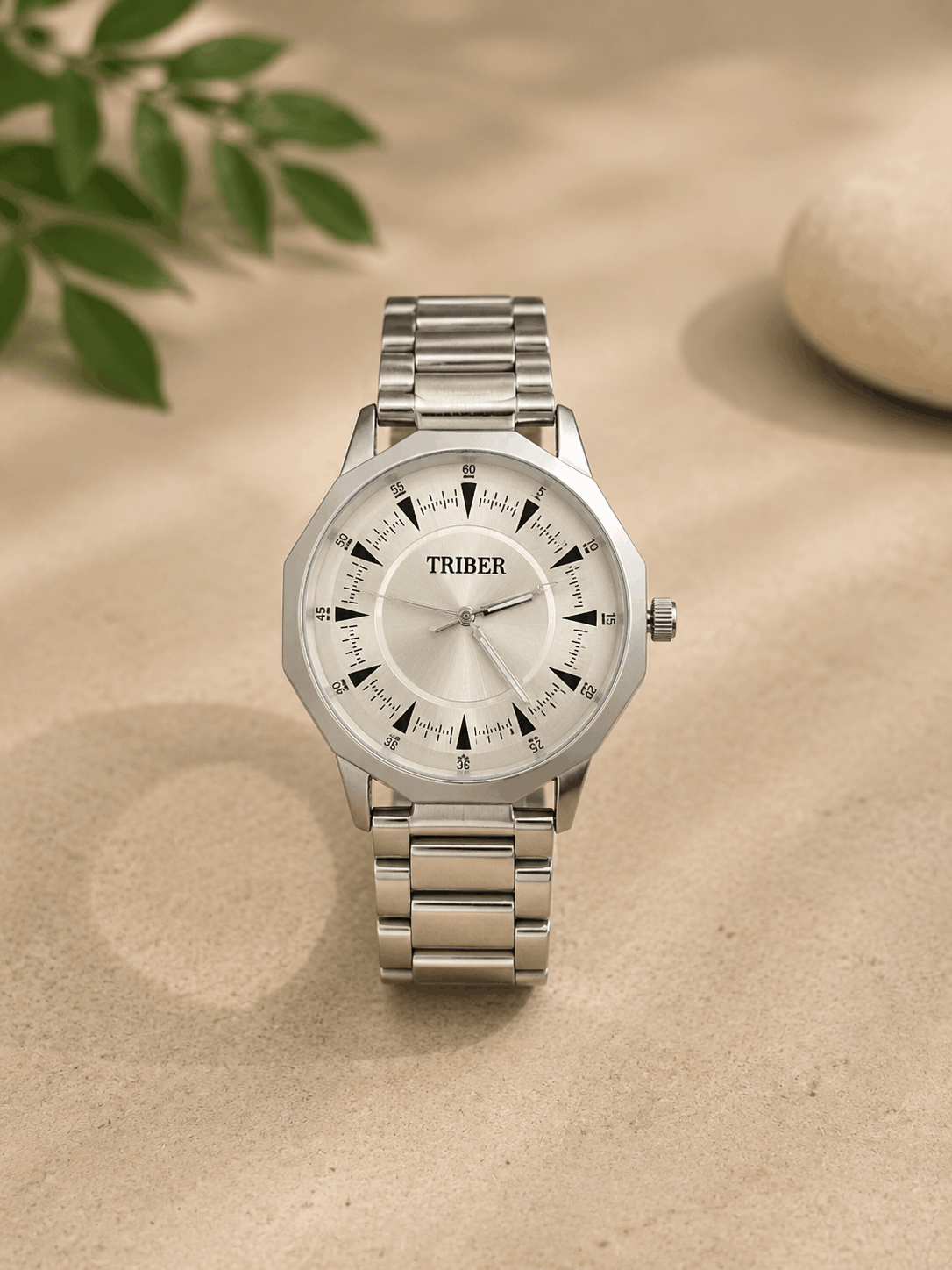 Triber Silver Stainless Steel Analog Watch