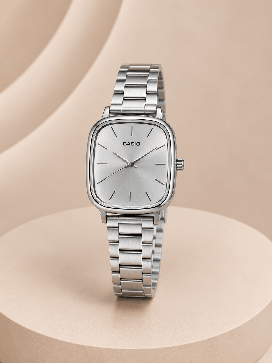 Casio Silver Minimalist Analog Watch