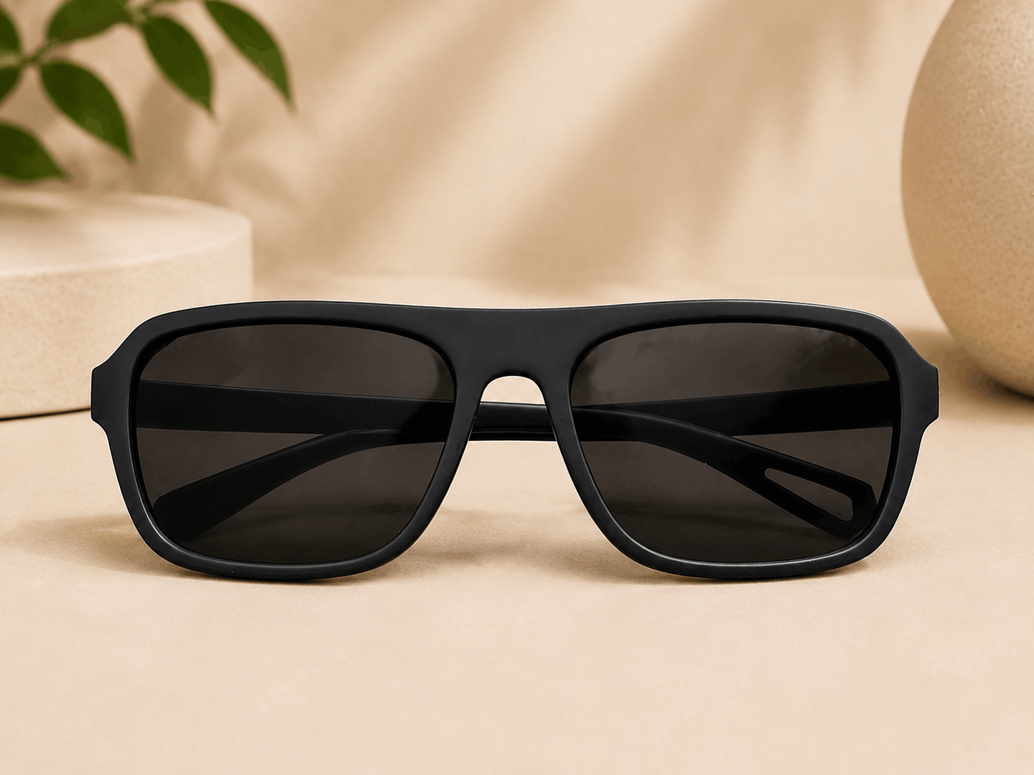 Matte Black Oversized Sunglasses